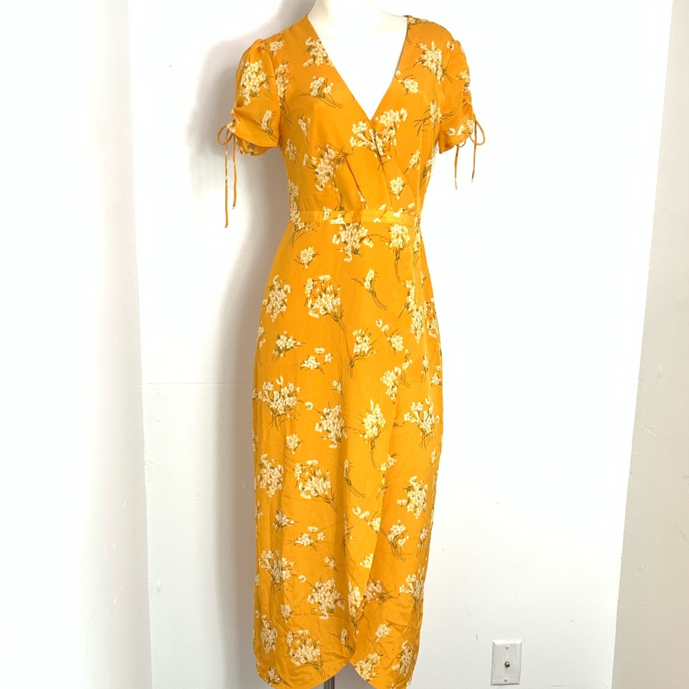 Madewell Mustard Yellow Floral Maxi Dress